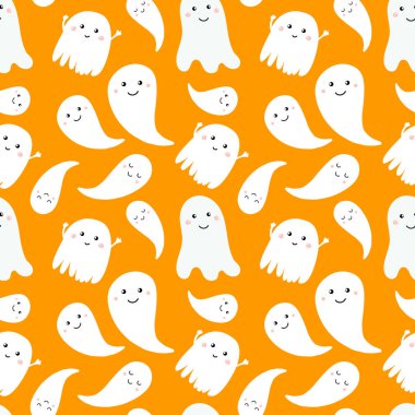 Sevimli küçük çizgi ghosts of seamless modeli.
