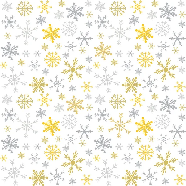 Modèle de Noël vectoriel et Nouvel An sans couture avec des flocons de neige. — Image vectorielle