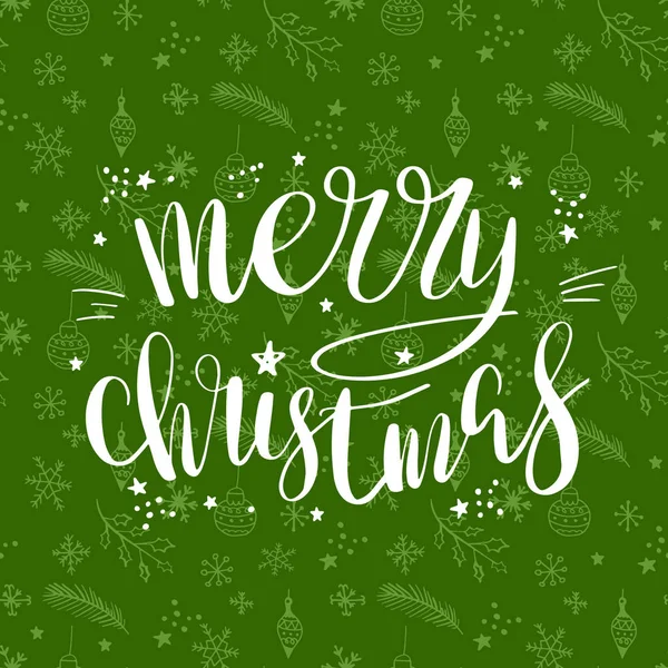 Neşeli Noel yazı el yazısı ifade. Vektör hat poster veya tebrik kartı tasarımı.