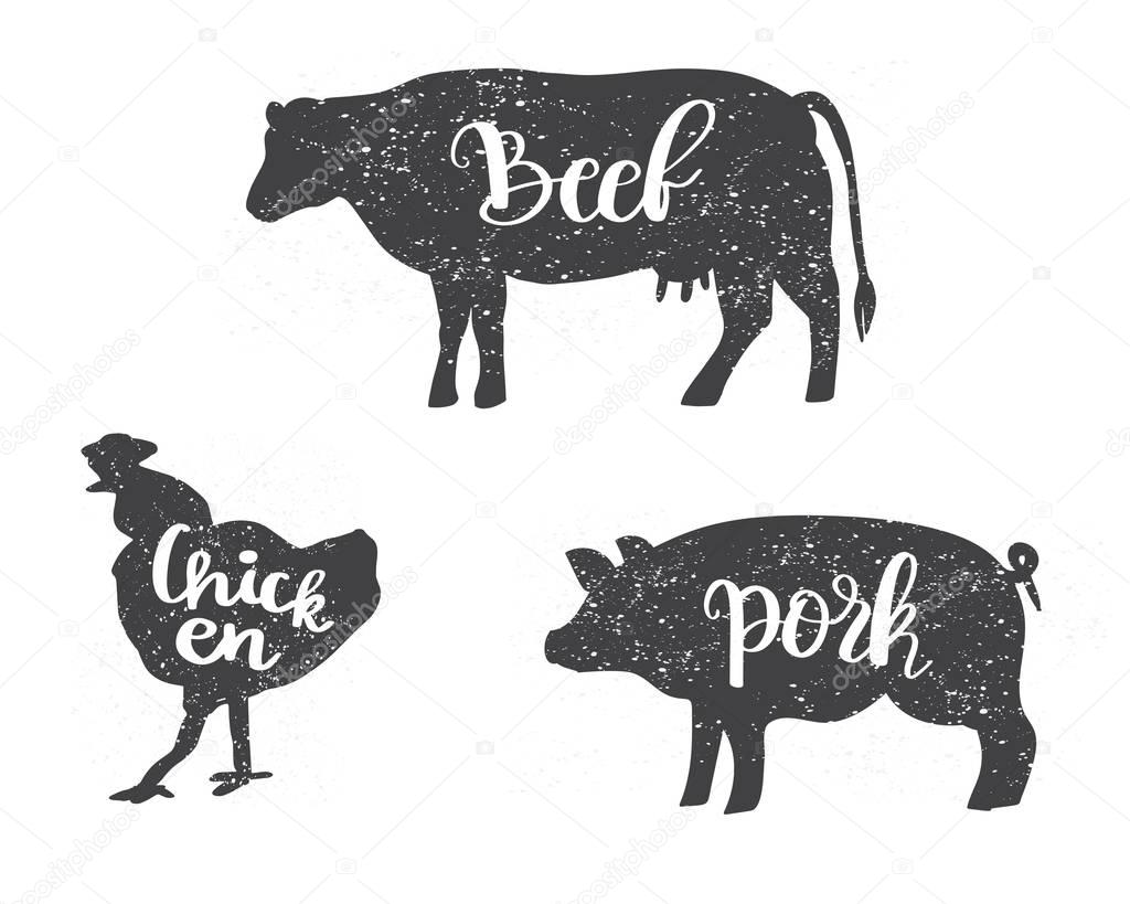 butcher shop icons