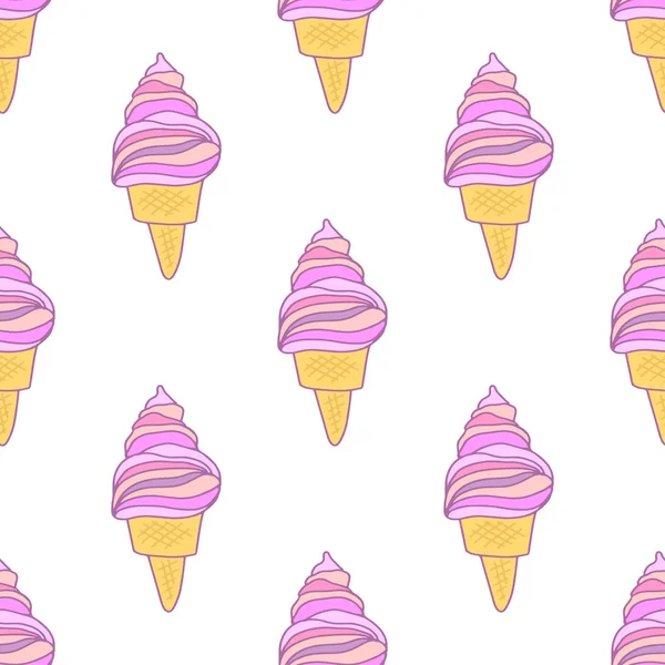 アイスクリームのシームレス パターン — ストックベクタ