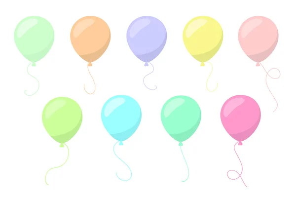Vector Multicolored Colorful Balloons Set — Stock Vector