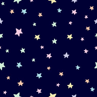 Star model sorunsuz pastel renkli siyah arka plan vektör.