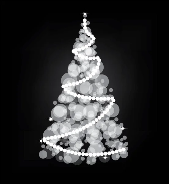 Illumination Lights Shiny Christmas tree Isolated on Transparent Background. template design. Vector illustration — Stock Vector