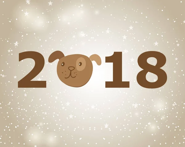 Σκύλος είναι το σύμβολο της κινεζικής zodiac από το 2018 το νέο έτος. Διάνυσμα χαριτωμένο κουτάβι σε στυλ καρτούν. — Διανυσματικό Αρχείο