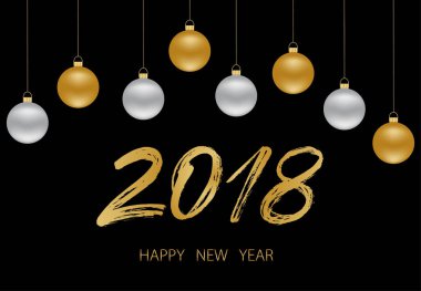 Glamour altın top, Gümüş Top ile yeni yıl arka plan