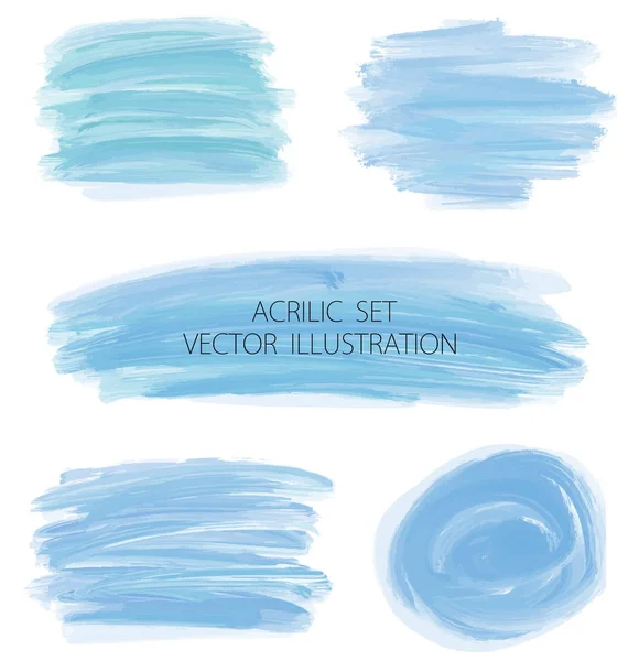 Vector set marineblauw aquarel vlekken — Stockvector