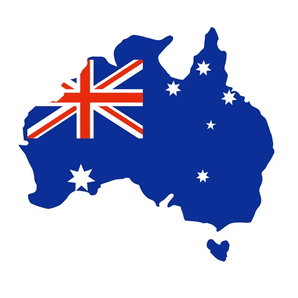 Mappa e bandiera di Australia — Vettoriale Stock