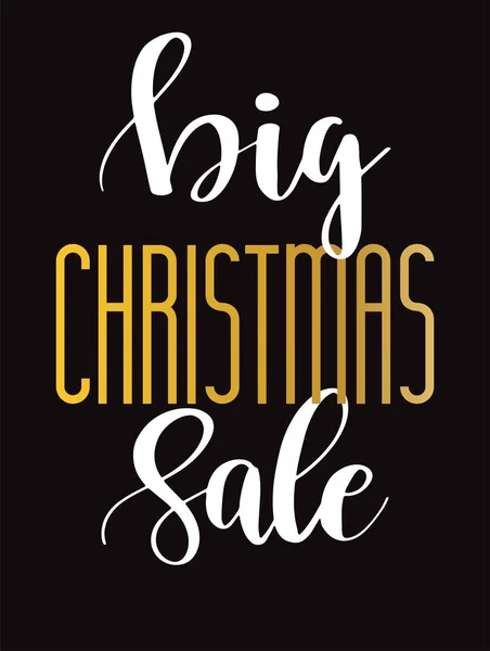 Christmas sale. Vector banner with hand lettering text — Stock Vector