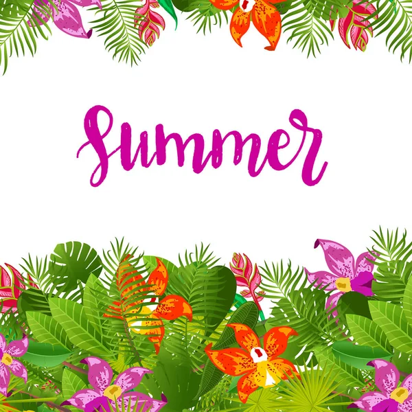 Green summer tropical background — Stock Vector