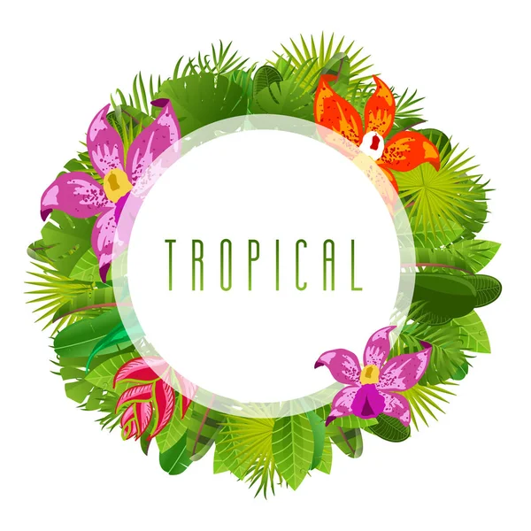 Green summer tropical background — Stock Vector