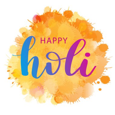 Soyut renkli Mutlu Holi arkaplanının çizimi