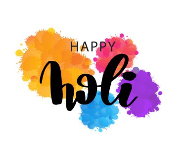 Soyut renkli Mutlu Holi arkaplanının çizimi
