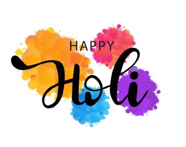 Soyut renkli Mutlu Holi arkaplanının çizimi