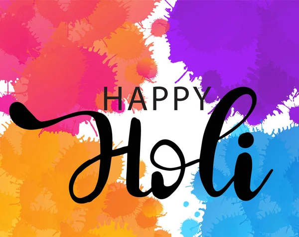 Soyut renkli Mutlu Holi arkaplanının çizimi