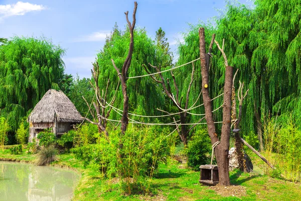 Huts Zulus. The village of the Zulus. African village of the Zulu tribe. — Stock Photo, Image