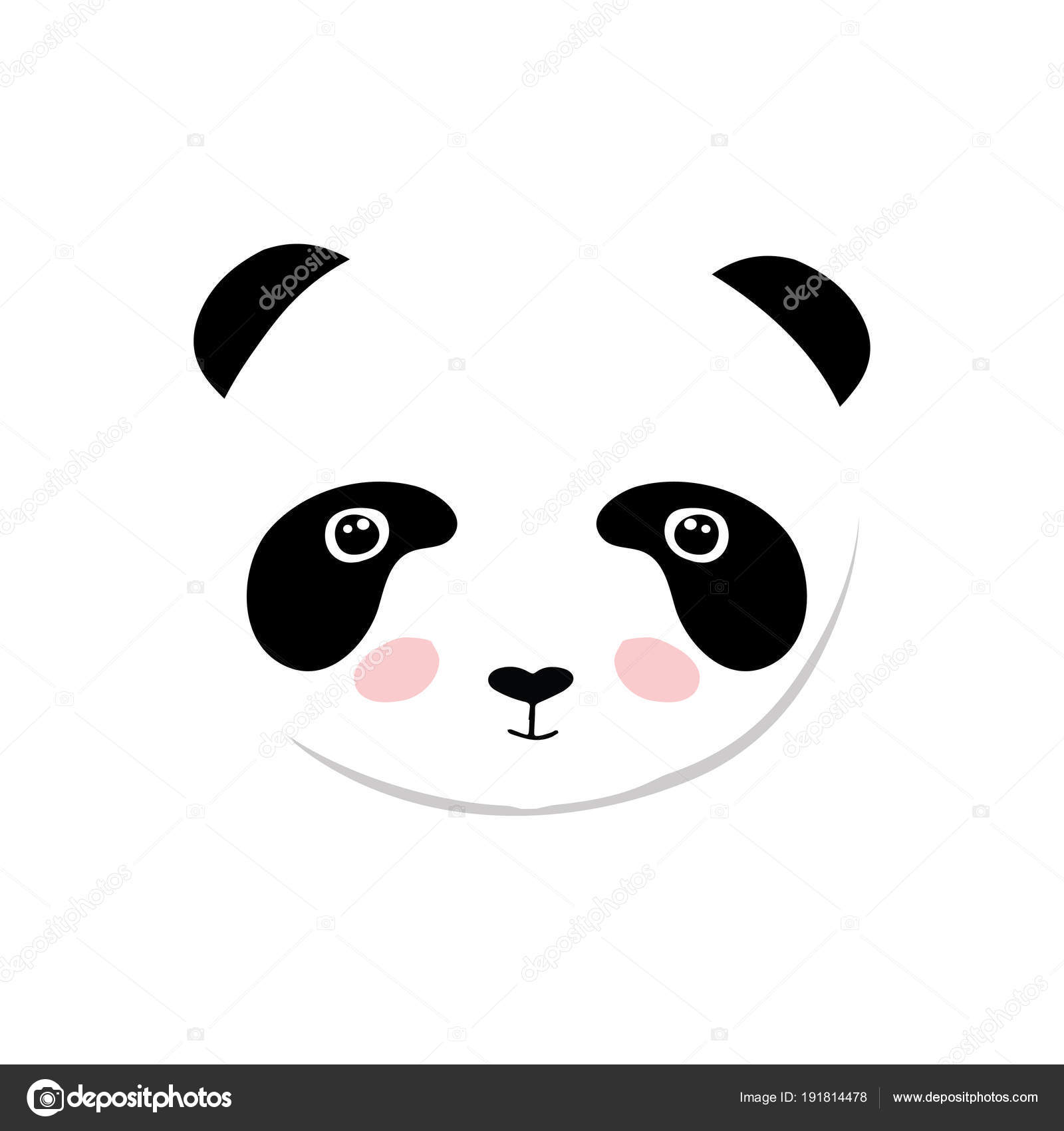 Baby panda bear. Vector illustration of cute baby animal face icon isolated  on white background. Child and baby print design. Stock Vector Image by  ©mcherevan #191814478