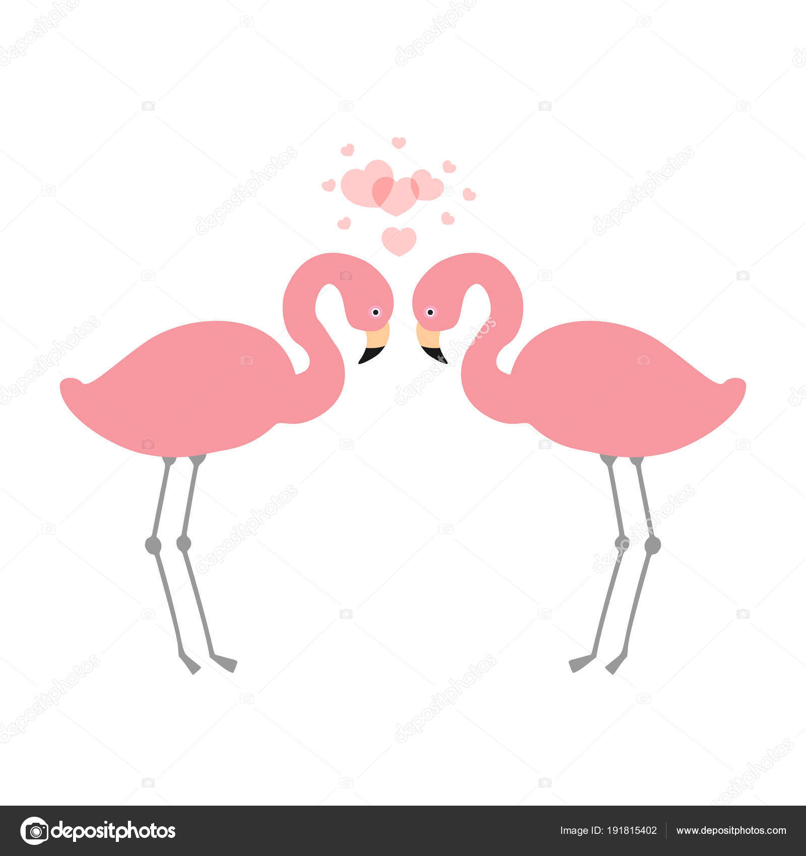 Two pink flamingos in love Stock Illustration by ©mcherevan #191815402