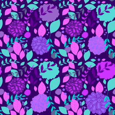 Neon renklerde çiçek tropikal arka plan