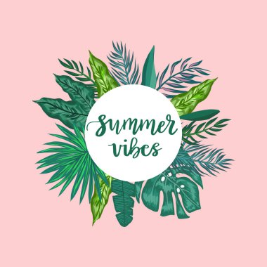 Yeşil palmiye yaprakları şablonu