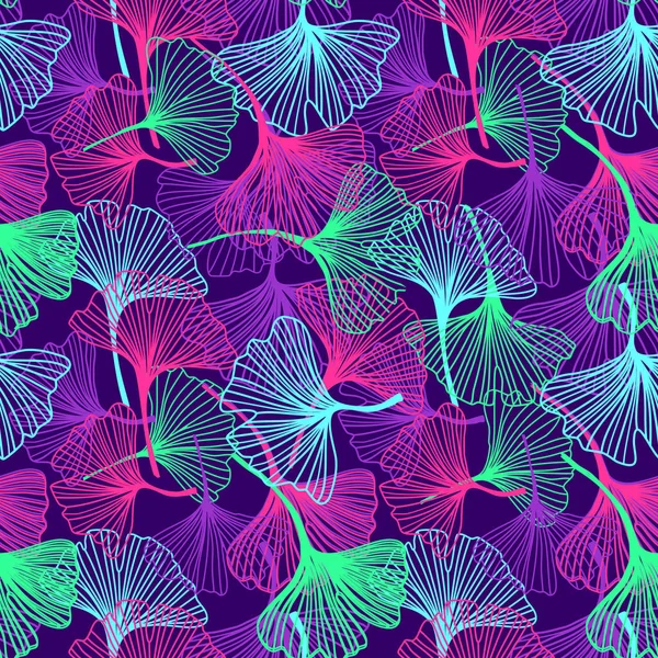 Floral fundo tropical em cores de néon —  Vetores de Stock