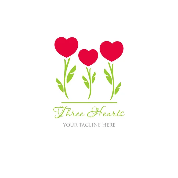 Healthy love heart shape flower icon simple elements logo