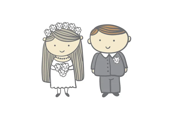 Bride and groom — Stock Vector