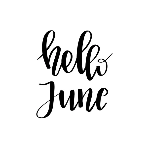 Phrase Hello June — Stock Vector