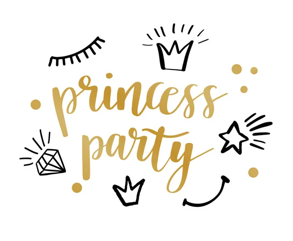 Princess Party card design. — Stock Vector
