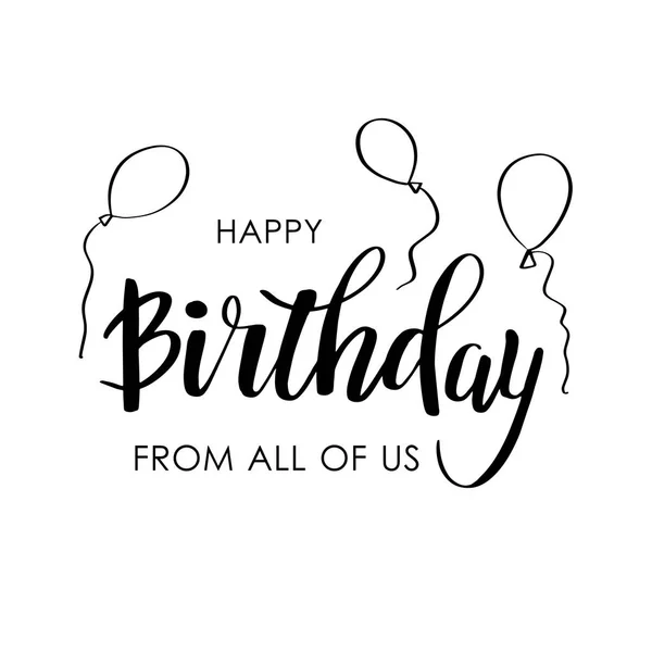 Buon compleanno biglietto di auguri con lettering design — Vettoriale Stock