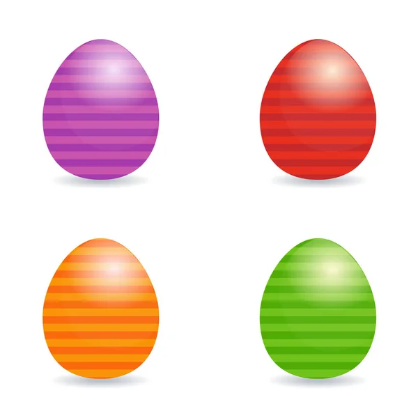 Conjunto de cor ovos de Páscoa . — Vetor de Stock