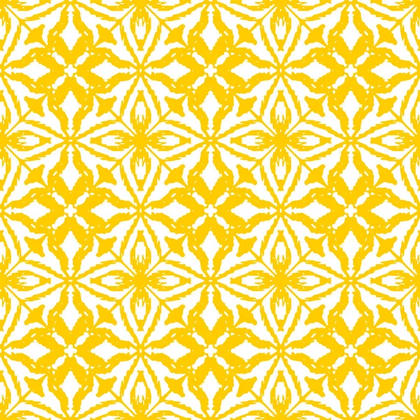 Patrón ikat sin costuras en amarillo — Vector de stock