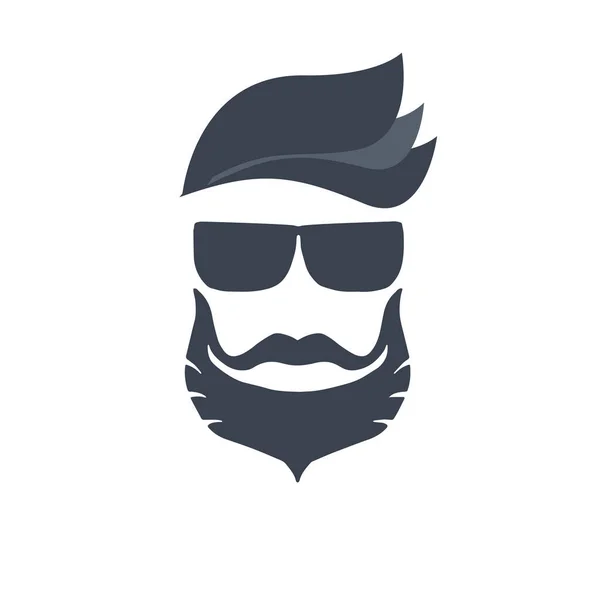 Logotipo para barbearia, salão de cabeleireiro com corte de cabelo hipster —  Vetores de Stock