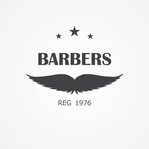 Logotipo para barbearia, salão de cabeleireiro com corte de cabelo hipster —  Vetores de Stock