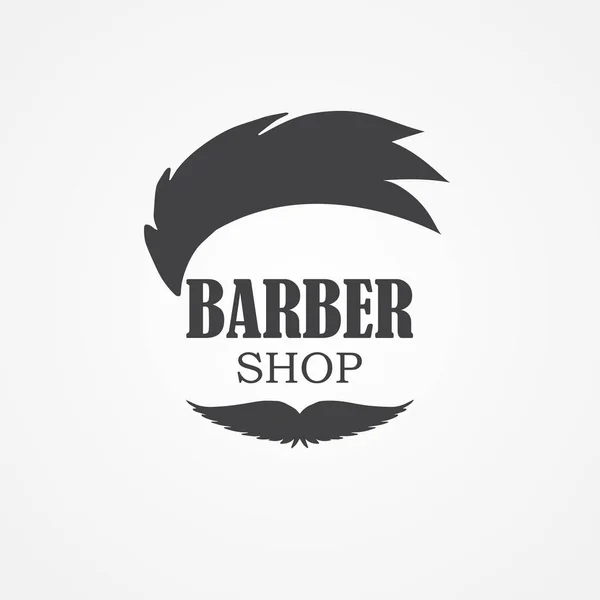 Logotipo para barbearia, salão de cabeleireiro com corte de cabelo hipster —  Vetores de Stock