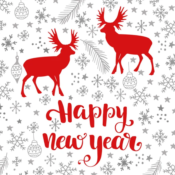 Greeting Christmas and New Year card — Stock Vector
