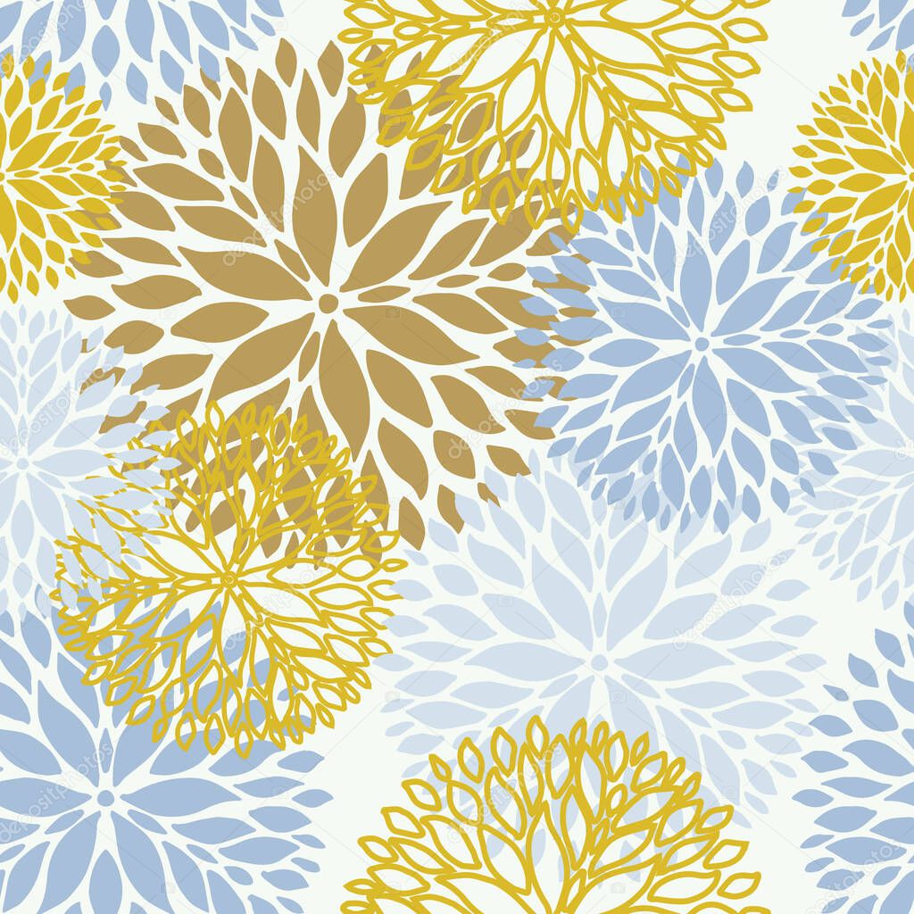 Floral seamless pattern in pastel colors. Seamless pattern can be used for wallpaper, pattern fills, web page background, textile, web and other design