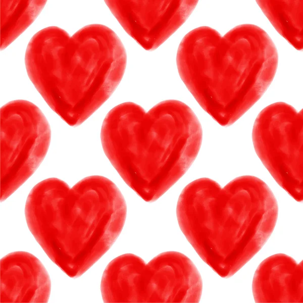 Corazones rojos patrón sin costuras. Día de San Valentín vector . — Archivo Imágenes Vectoriales