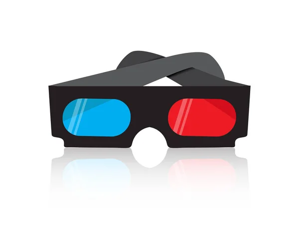 Óculos de cinema 3D modernos, design plano — Vetor de Stock
