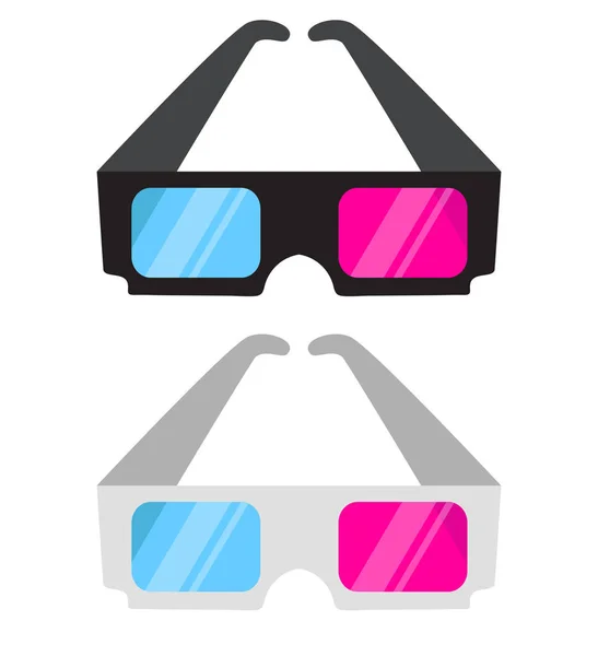 Сучасні окуляри для 3D-кіно, плоский дизайн — стоковий вектор