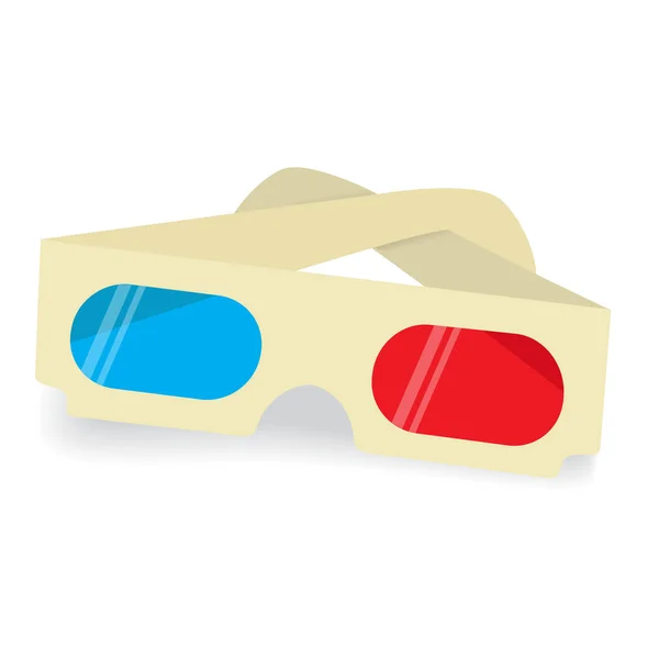 Gafas de cine 3D modernas, diseño plano — Vector de stock