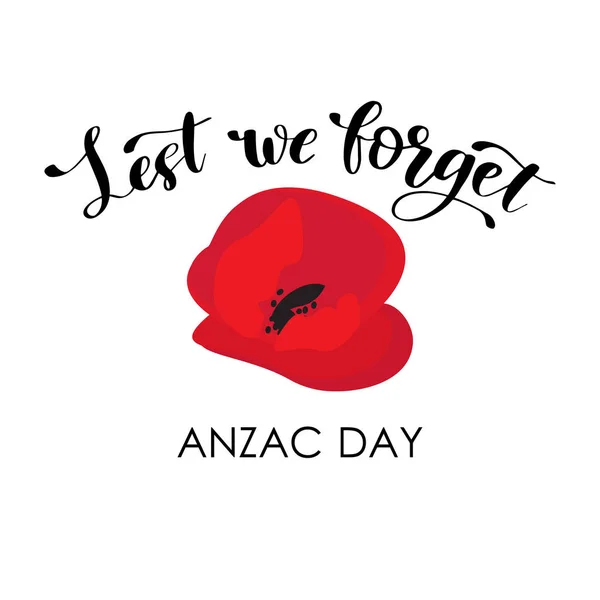 Día del ANZAC. Australia Cuerpo de Ejército de Nueva Zelanda — Archivo Imágenes Vectoriales