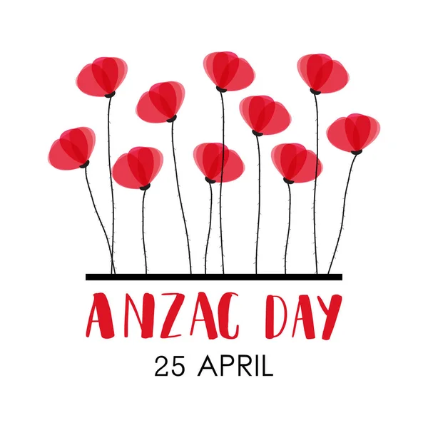 Día del ANZAC. Australia Cuerpo de Ejército de Nueva Zelanda — Vector de stock