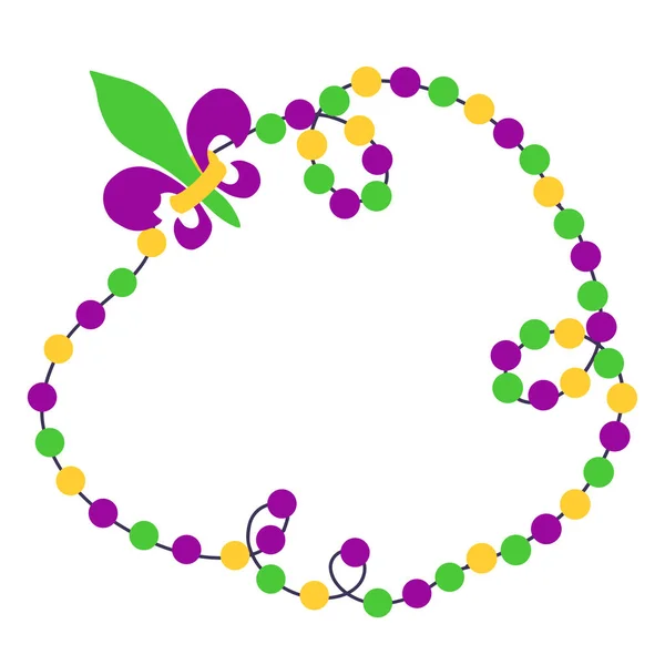 Mardi Gras beads background with place for text — Stock Vector