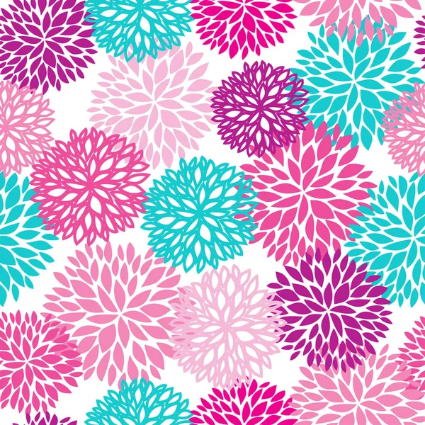 Bright Floral seamless pattern. Chrysanthemum flowers background — Stock Vector