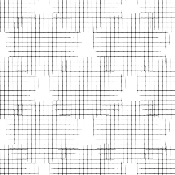Vector seamless pattern with Irregular abstract linear grid. Graphical hand drawn background. — Stock Vector