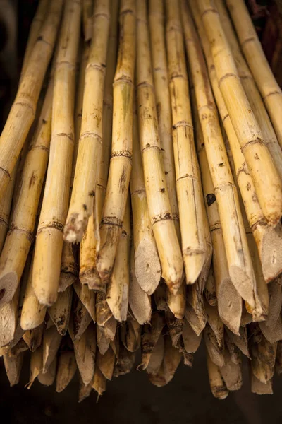 Cukornád Fülek Egy Indiai Piacon — Stock Fotó