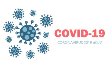 Corona Virüsü. Beyaz arka planda Coronavirus 'lu Virion. 2019-nCoV.