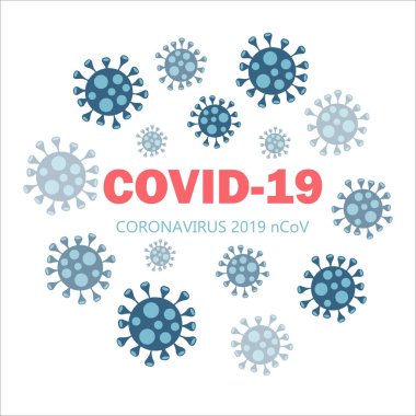 Corona Virüsü. Beyaz arka planda Coronavirus 'lu Virion. 2019-nCoV.