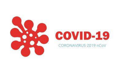 Corona Virüsü simgesi. Beyaz arka planda Coronavirus covid-19. 2019-nCoV pnömoni salgını. Bilim ve tıbbi kullanım için vektör illüstrasyonu, ağ, bayrak, poster